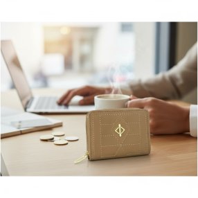 Billetera Corta para Dama con Cierre | Diseño Acolchado Elegante