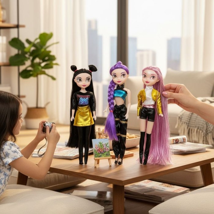 Trío De Muñeca Demon Guerreras Kpop Negro