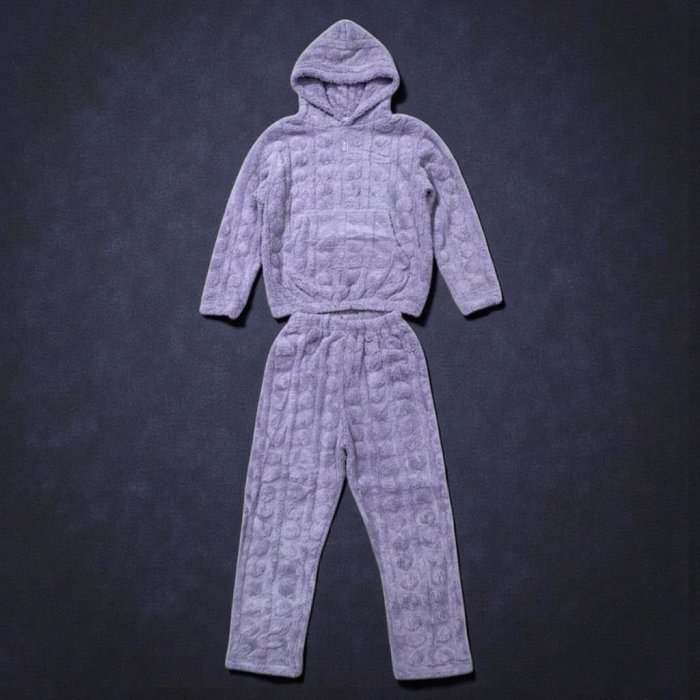 Set Pijama Relieve Corazón Lila