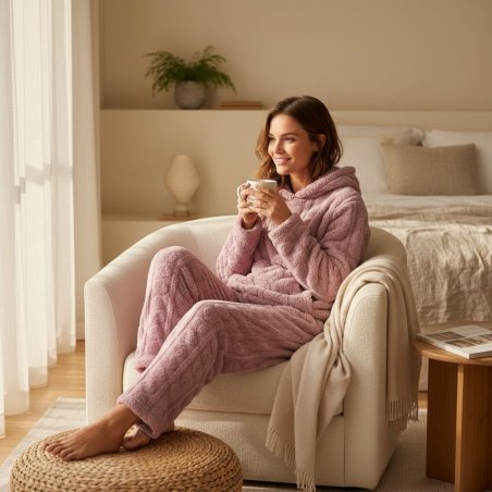 Set Pijama Relieve Corazón Nude