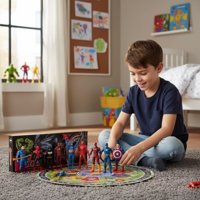 Set de figuras de acción tipo Avengers de 11.5 cm. Diseños surtidos,