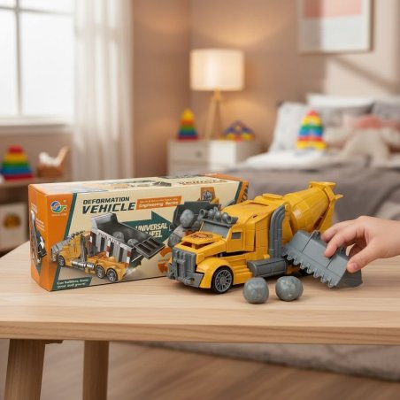 Vehículo Deformable Camión Revolvedor de Cemento | Juguete de Construc