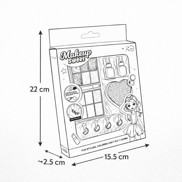 Set de Maquillaje Infantil Makeup Sweet para Niñas con Sombras y Esmal