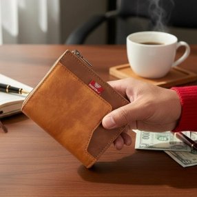 Cartera Grenobil para Caballero con Cierre y Broche | Estilo Ejecutiv