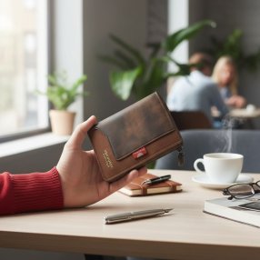 Cartera Grenobil para Caballero con Cierre y Broche | Estilo Ejecutiv