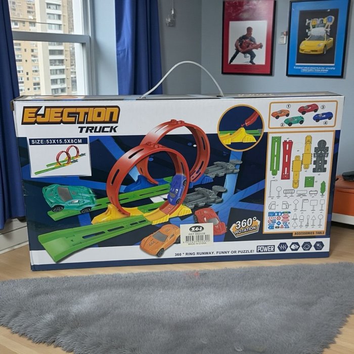 Pista 360 Con 4 Carros De Colores Ejection