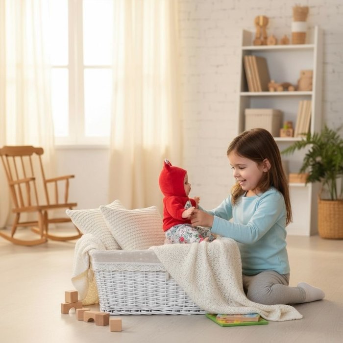 Muñeca Bebé con Mameluco Tipo Romper 51 cm | Muñeca Grande para Niña