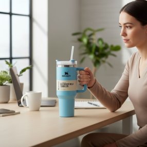 Vaso térmico pro Quencher H2.0 con popote y asa 💧. Acero inoxidab