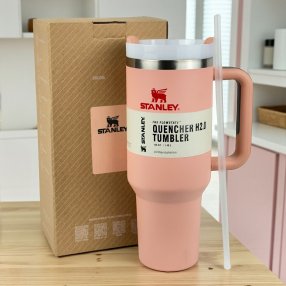 Vaso térmico Stanley Quencher H2.0 con popote y asa 💧. Acero inoxidab