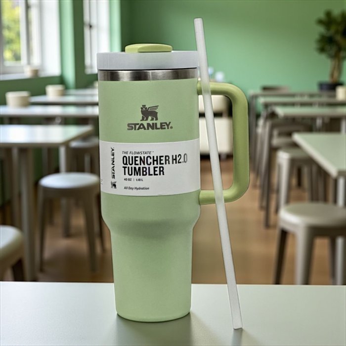 Vaso térmico  Quencher H2.0 con popote y asa 💧. Acero inoxidab