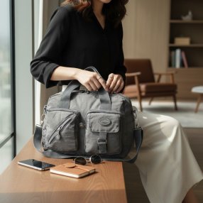 Bolsa multiusos con doble asa y correa ajustable