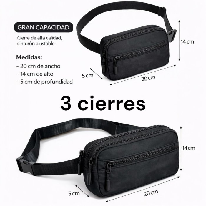 Riñonera Deportiva 3 Cierres Rosa