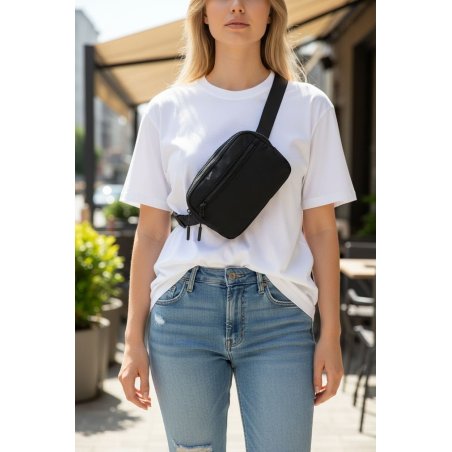 Riñonera Deportiva 3 Cierres Negro