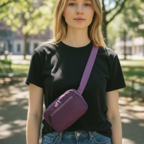 Riñonera Deportiva 3 Cierres Morado