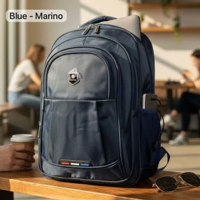 Mochila Premium Grenobil 4 Cierres Blue - Marino