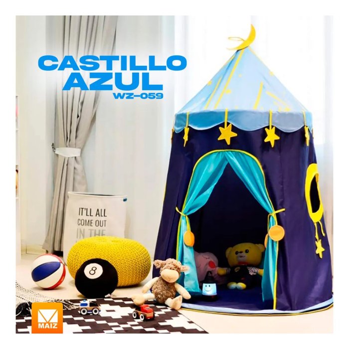 Casa Campaña Tienda Azul Castillo Princesa Facil Armado