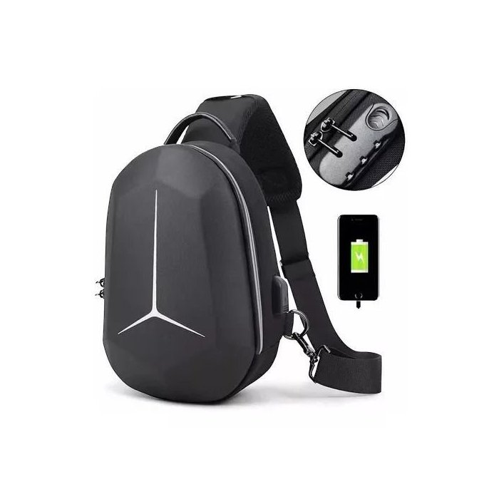 Pechera Premium Rígida Antirobo con Candado Y Entrada Para Usb Marino