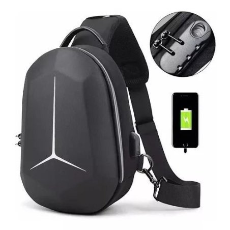 Pechera Premium Rígida Antirobo con Candado Y Entrada Para Usb Marino