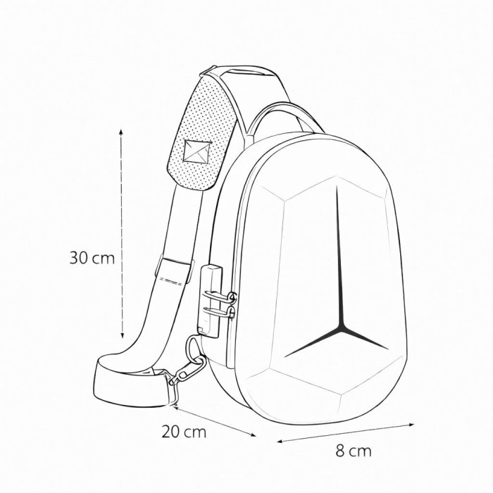Pechera Premium Rígida Antirobo con Candado Y Entrada Para Usb Marino