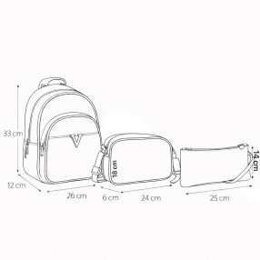 Combo Mochila V 3 Pzas KR Crema