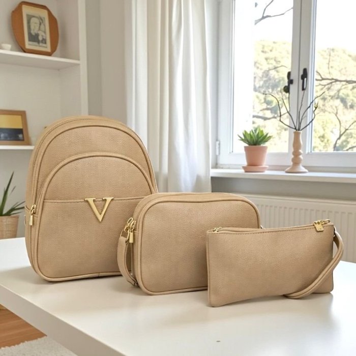Combo Mochila V 3 Pzas KR Crema