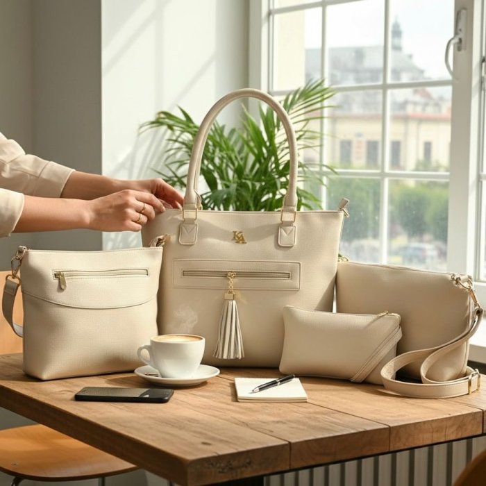 Combo Bolsa 4 Pzas KR Blanco (Varia a tono Gris)