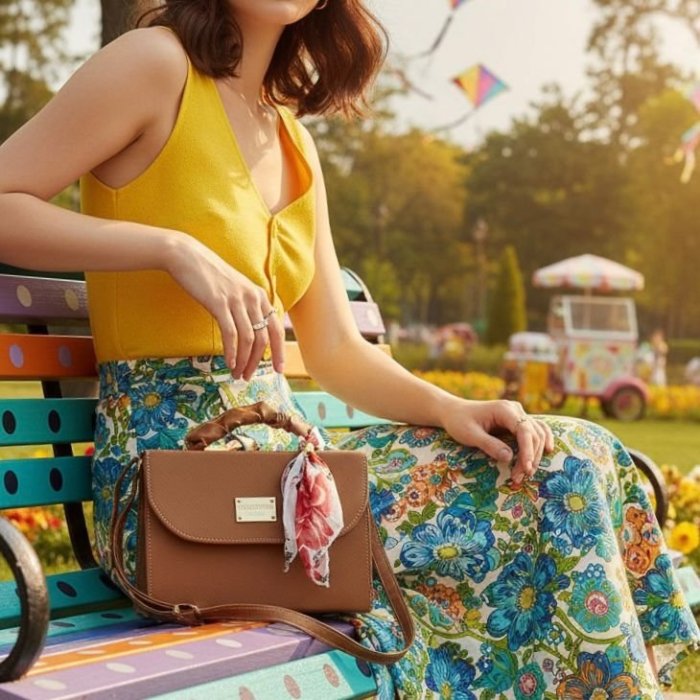 Bolso camel con asa para mujer ideal para eventos y salidas