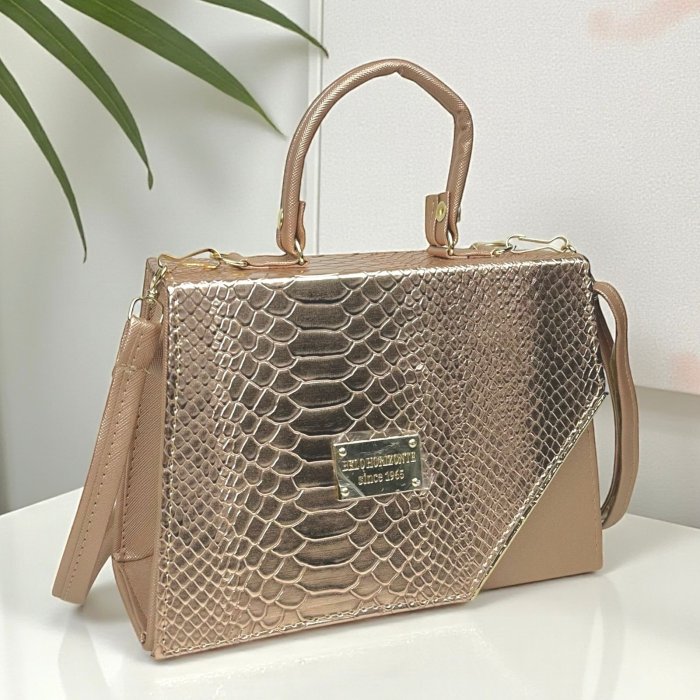 Bolso oro rosado elegante para mujer ideal para eventos y salidas