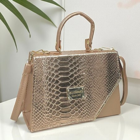 Bolso oro rosado elegante para mujer ideal para eventos y salidas