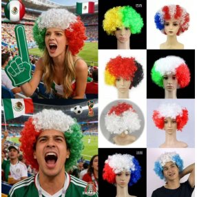 Peluca para animar con todo el espíritu futbolero mundial 2026