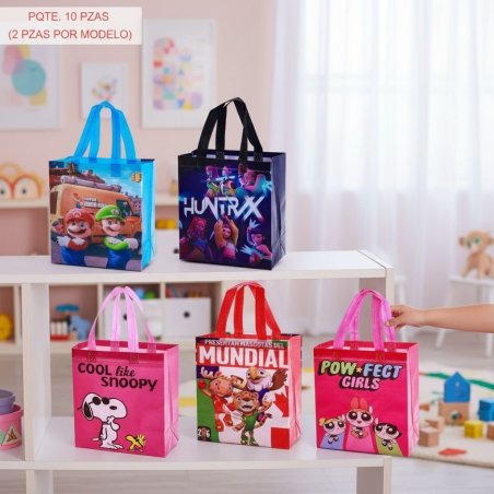 Paquete de 10 bolsas tote juveniles para uso diario
