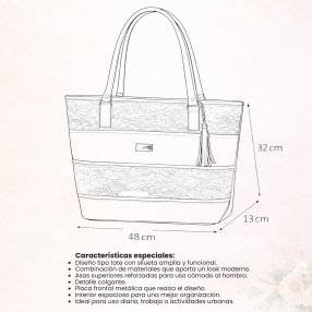 Bolsa negro tote amplia – uso diario y oficina