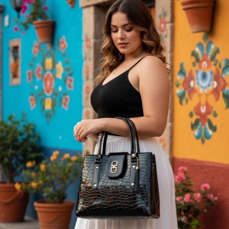 Bolsa negro tote elegante – uso diario y oficina