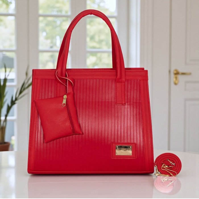 Bolsa roja tote moderna – uso diario, viajes y oficina