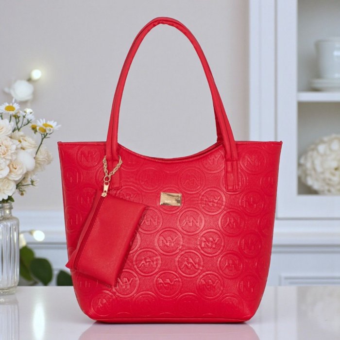 Bolsa roja elegante con monedero – ideal para oficina y diario
