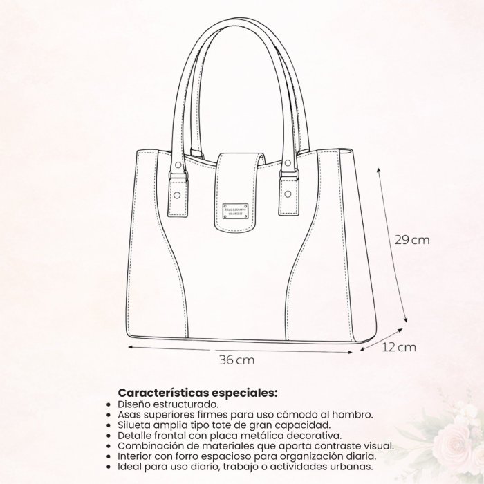 Bolsa flores casual elegante – ideal para oficina y uso diario