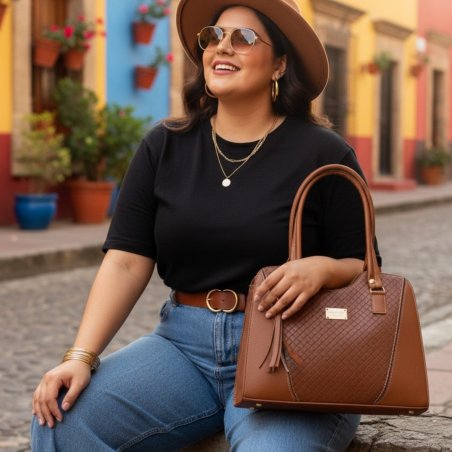 Bolsa camel de hombro elegante – ideal para oficina y uso diario