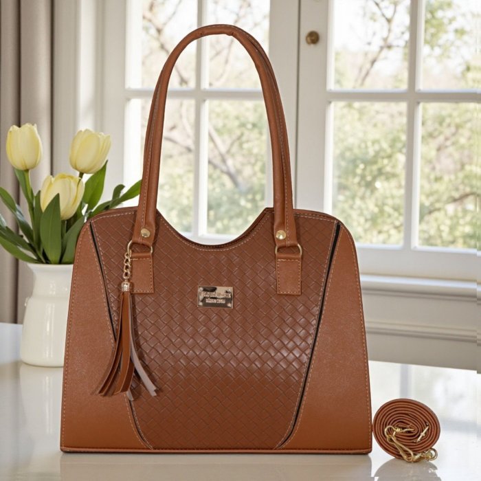 Bolsa camel de hombro elegante – ideal para oficina y uso diario