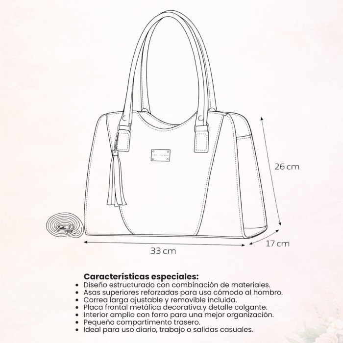 Bolsa mezclilla de hombro elegante – ideal para oficina y uso diario