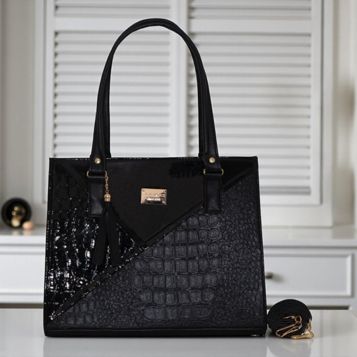 Bolsa Negro tote elegante – ideal para oficina y uso diario