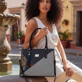 Bolsa cuadri negro tote elegante – ideal para oficina y uso diario
