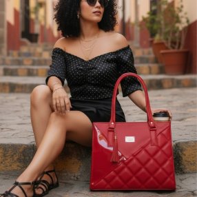 Bolsa rojo tote elegante – ideal para oficina y uso diario