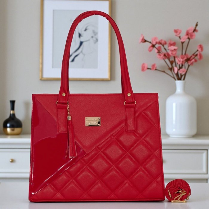 Bolsa rojo tote elegante – ideal para oficina y uso diario