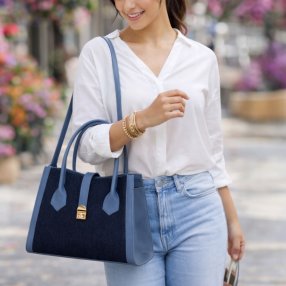 Bolsa mezclilla de mano moderna – ideal para uso diario y salidas