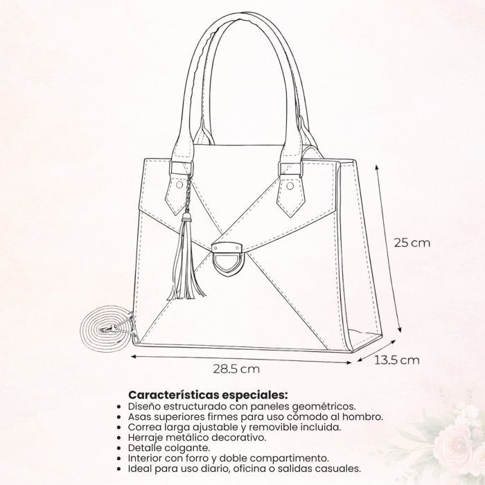 Bolsa blanco camel de mano elegante – ideal para uso diario y oficina