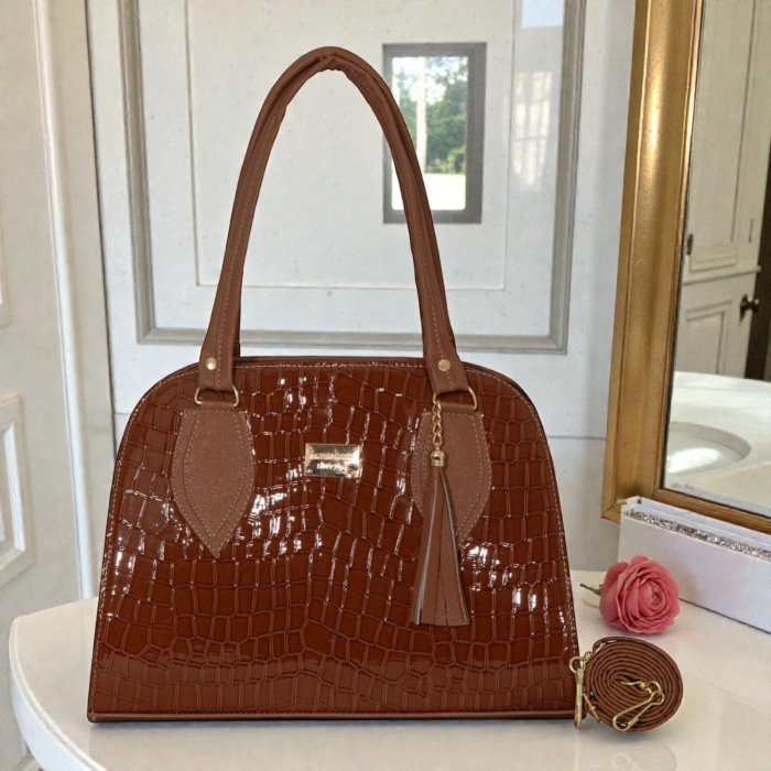 Bolsa de mano camel elegante – ideal para uso diario y oficina
