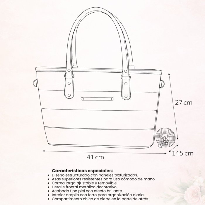 Bolsa tote croco negro moderna – ideal para uso diario y trabajo