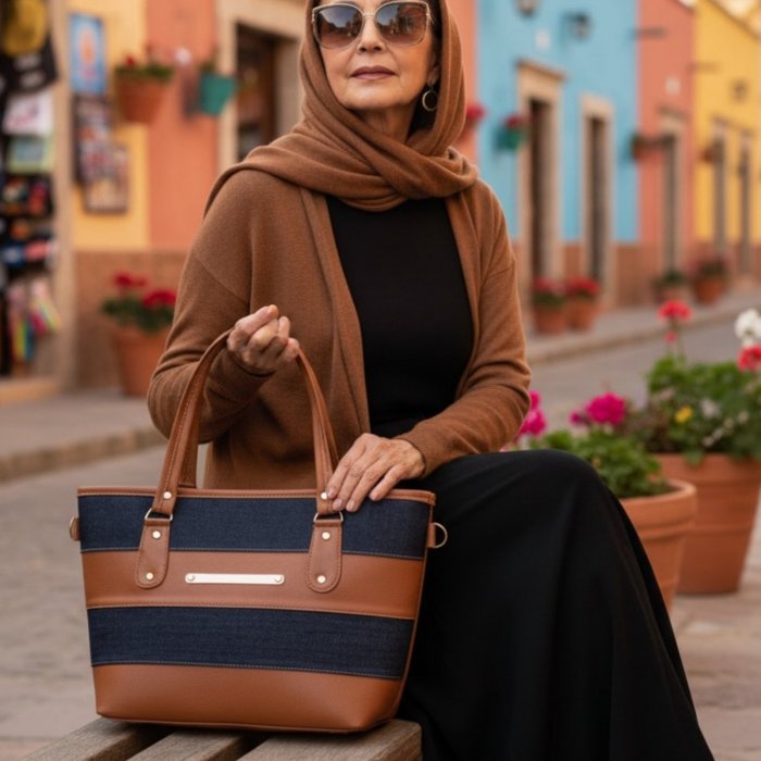 Bolsa tote mezclila moderna – ideal para uso diario y trabajo