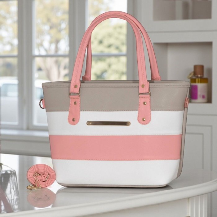 Bolsa tote Rosa Blanco moderna – ideal para uso diario y trabajo