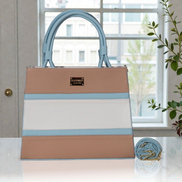 Bolsa de mano tricolor estructurada – ideal para trabajo y uso diario